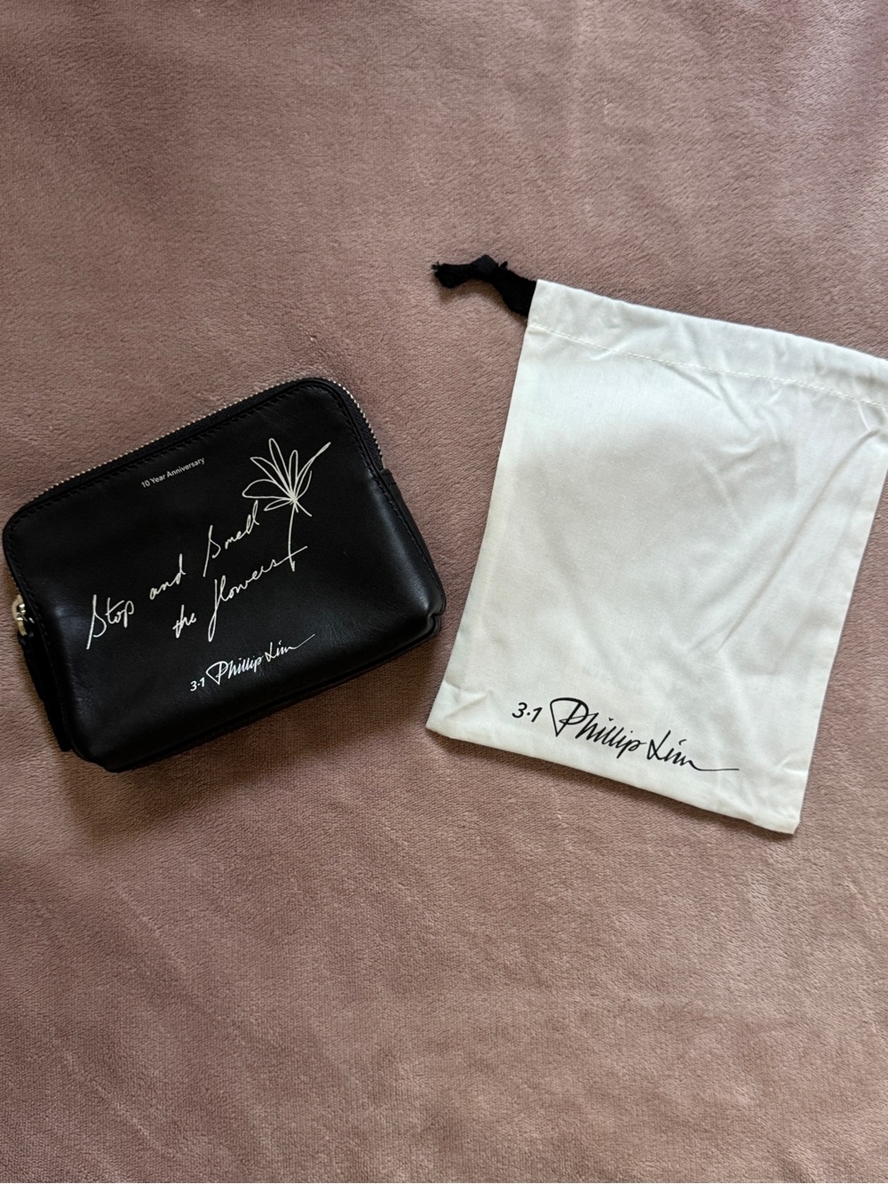 3.1 Phillip Lim Black Leather Pouch stop and smell the flowers